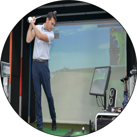 Golf impact screen simulator